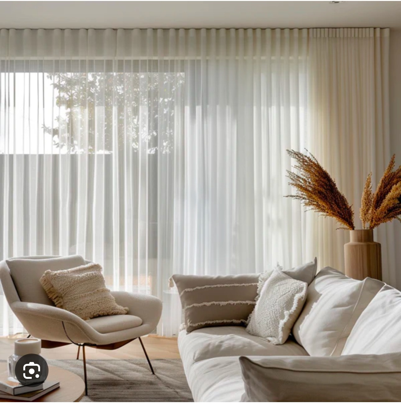 Custom sheer drapery installation in a modern Miami interior